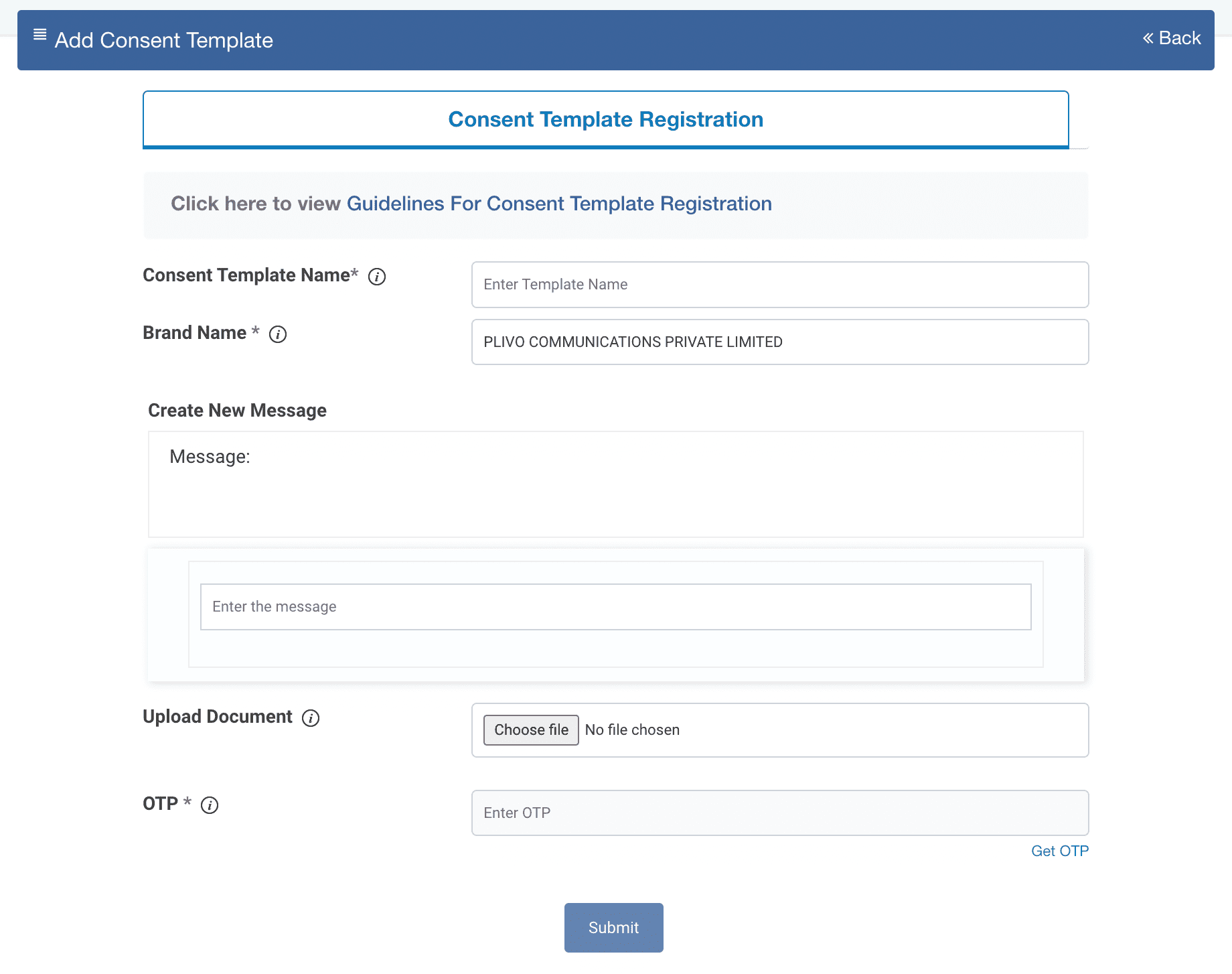 Consent Registration